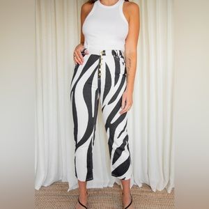 House of Sunny Zebra Denim Pant